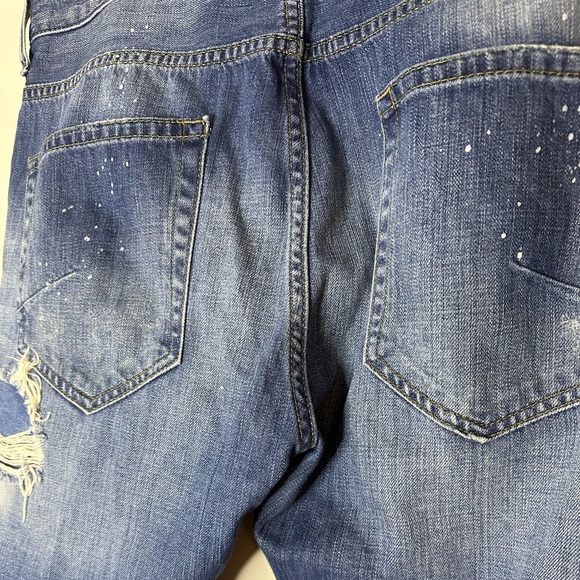 Zara Man Distressed Denim Straight Leg Jeans Mens size 34 - Picture 7 of 7